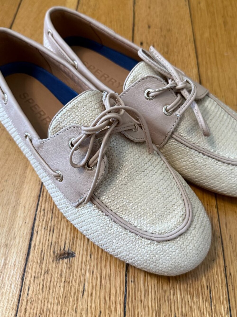 Sperry Top-Sider White Raffia Slim Boat Shoes